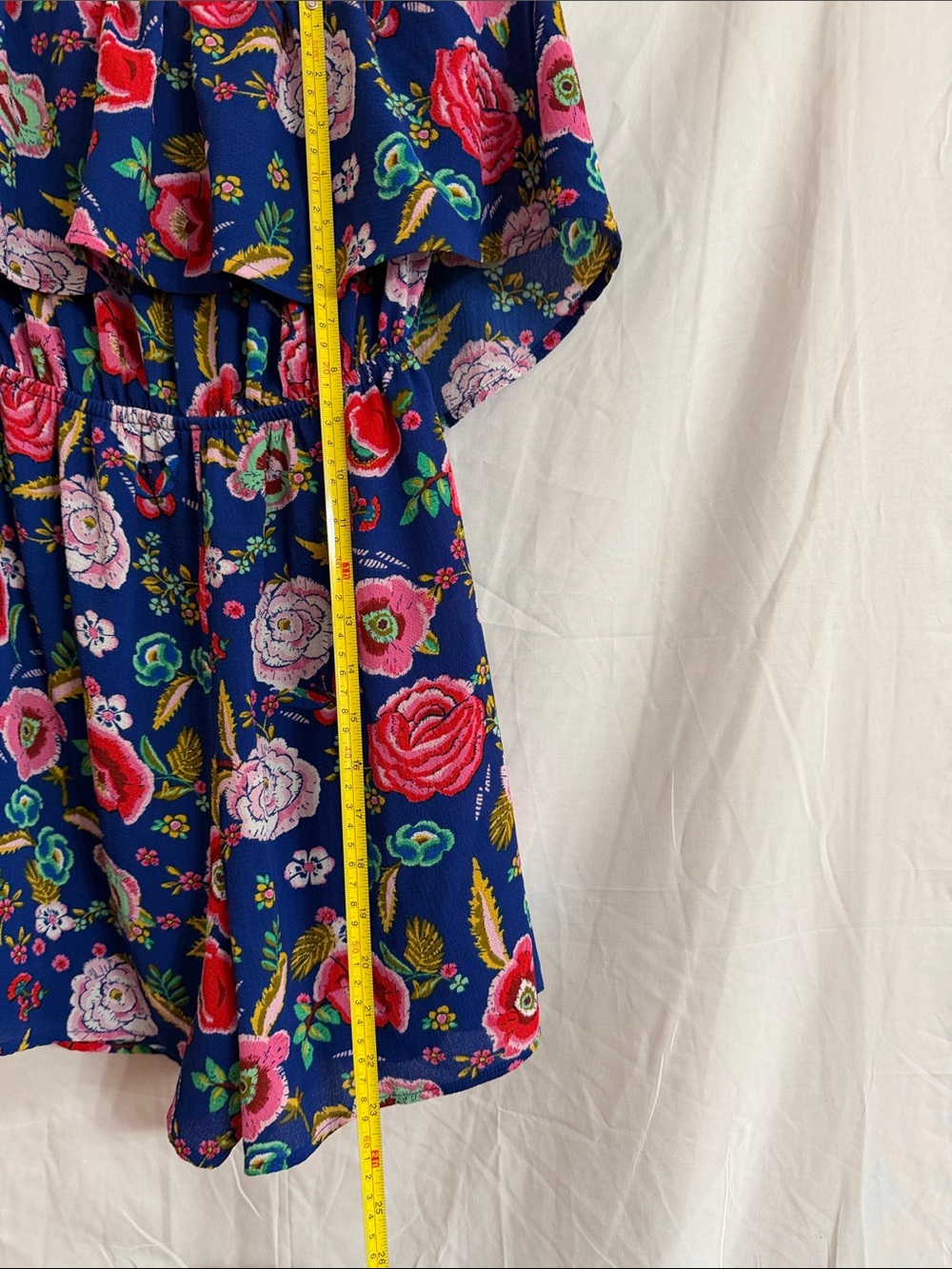 Monteau Navy Blue Floral Off-Shoulder Romper - Picture 7 of 7